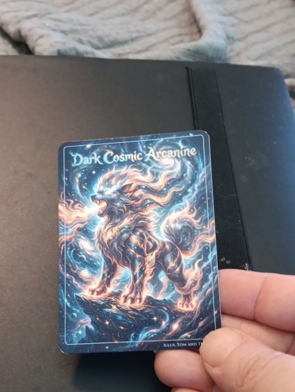 Dark Cosmic Arcanine Art Card - Blue & Orange